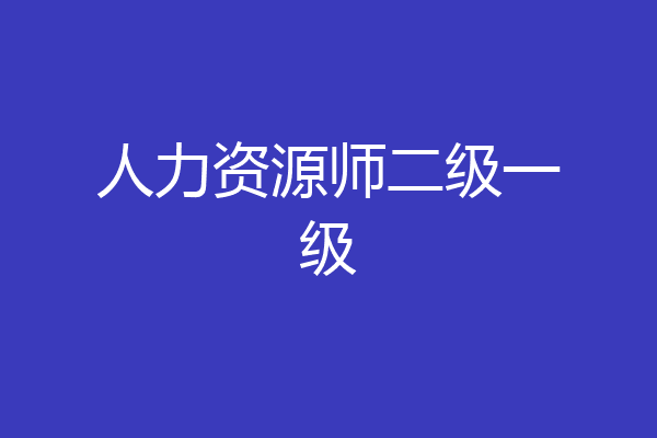 人力资源师二级一级