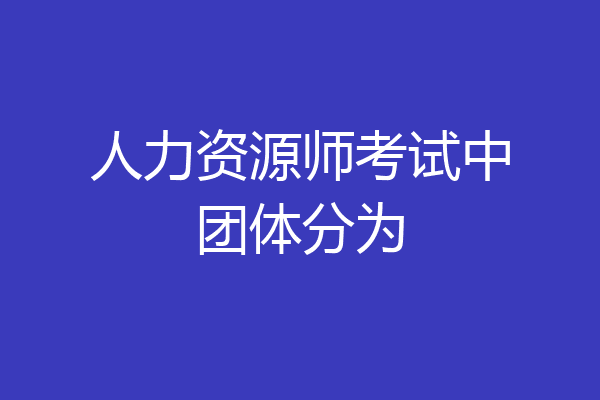 人力资源师考试中团体分为