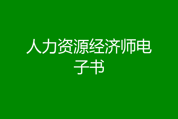 人力资源经济师电子书