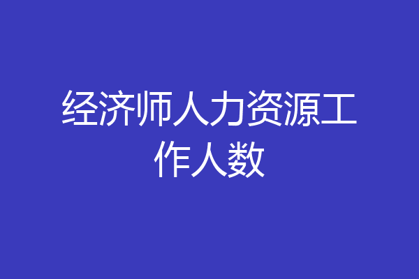 经济师人力资源工作人数