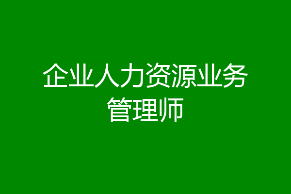 企业人力资源业务管理师