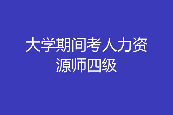 大学期间考人力资源师四级