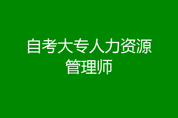 自考大专人力资源管理师