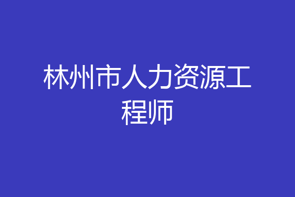 林州市人力资源工程师