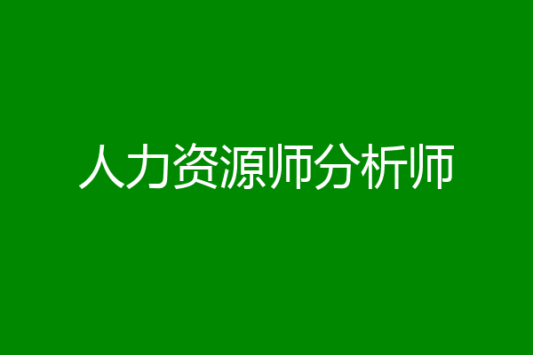 人力资源师分析师