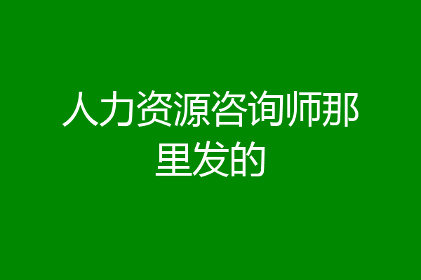 人力资源咨询师那里发的