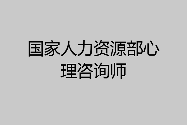国家人力资源部心理咨询师
