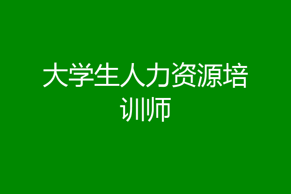 大学生人力资源培训师