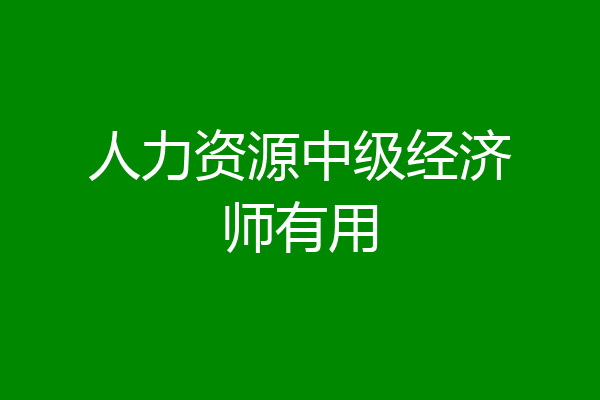 人力资源中级经济师有用