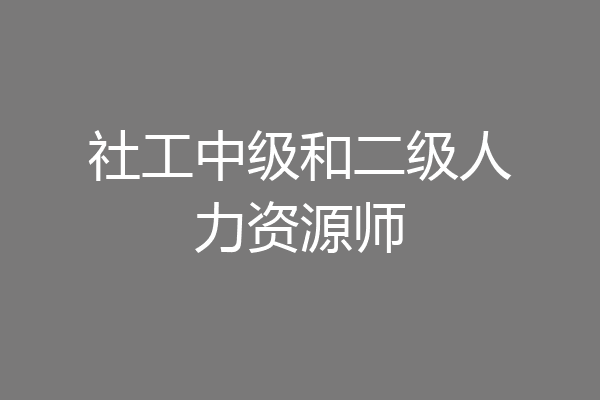 社工中级和二级人力资源师