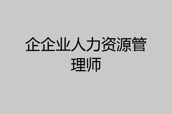 企企业人力资源管理师