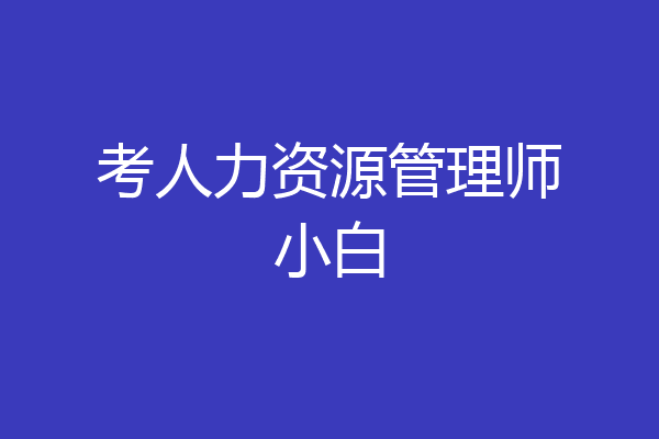 考人力资源管理师小白