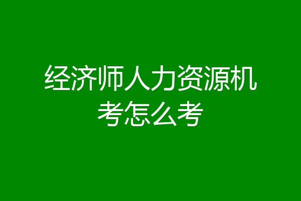经济师人力资源机考怎么考