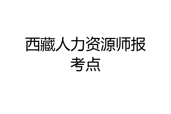 西藏人力资源师报考点