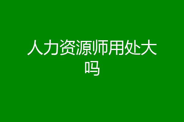人力资源师用处大吗