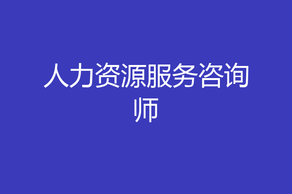 人力资源服务咨询师