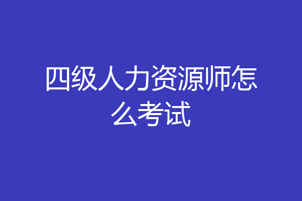四级人力资源师怎么考试