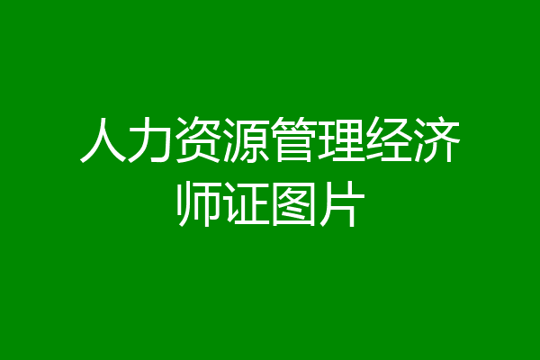 人力资源管理经济师证图片