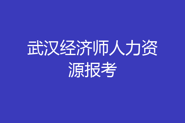 武汉经济师人力资源报考