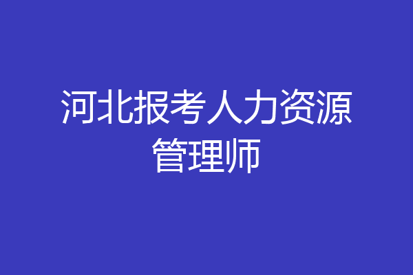 河北报考人力资源管理师