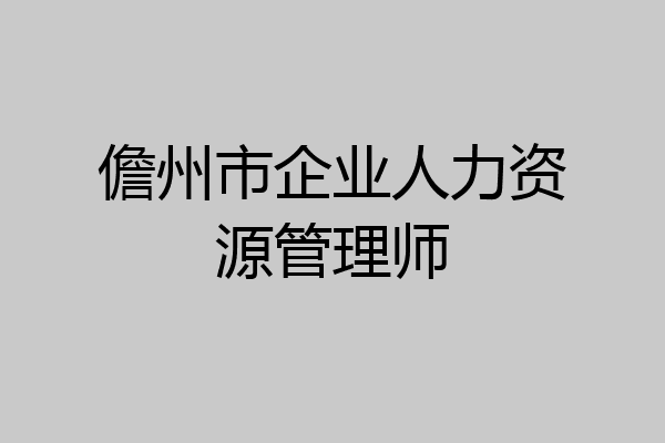 儋州市企业人力资源管理师