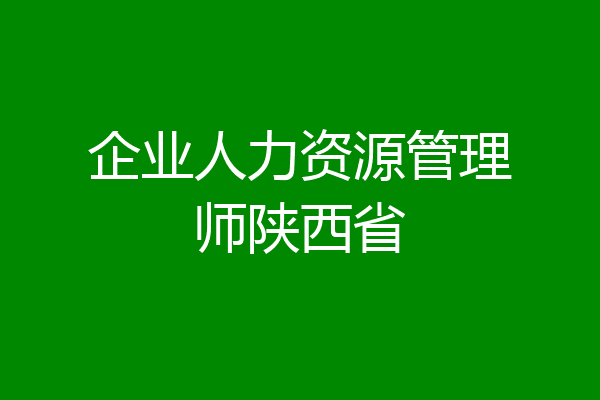 企业人力资源管理师陕西省