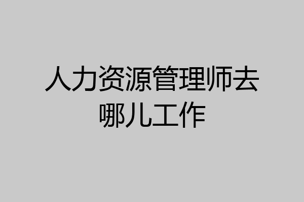 人力资源管理师去哪儿工作