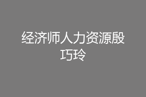 经济师人力资源殷巧玲