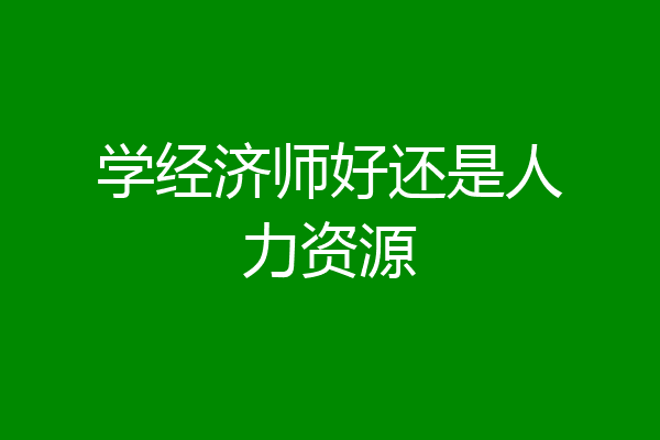 学经济师好还是人力资源