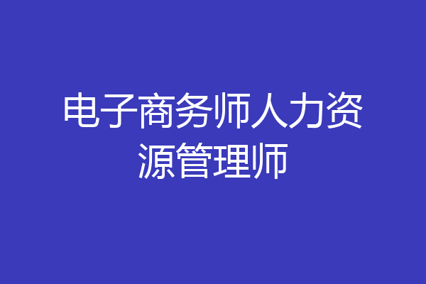 电子商务师人力资源管理师
