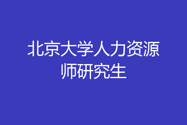 北京大学人力资源师研究生