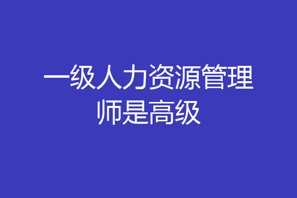 一级人力资源管理师是高级