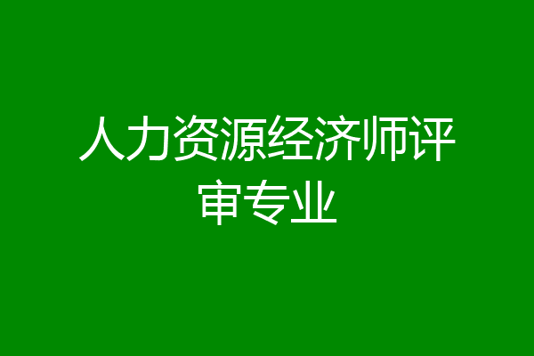 人力资源经济师评审专业