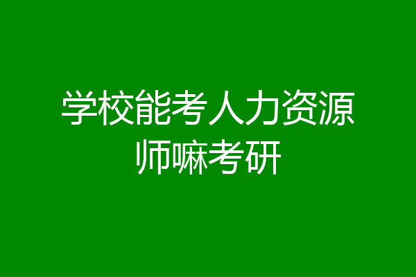 学校能考人力资源师嘛考研