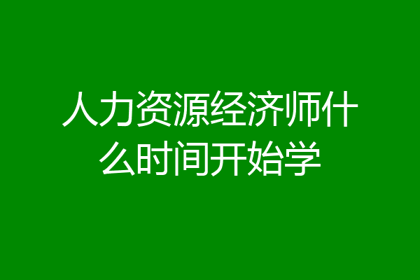 人力资源经济师什么时间开始学