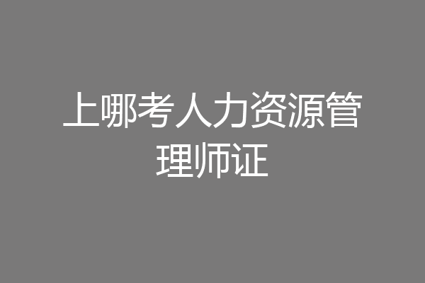 上哪考人力资源管理师证