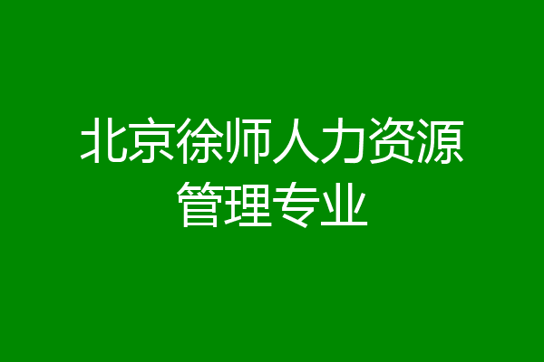 北京徐师人力资源管理专业