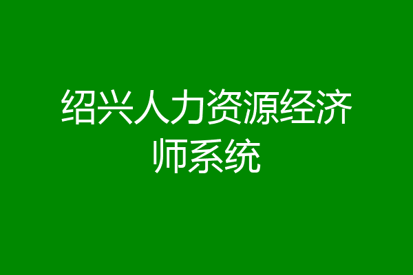 绍兴人力资源经济师系统