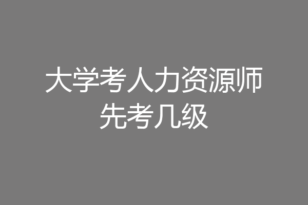大学考人力资源师先考几级