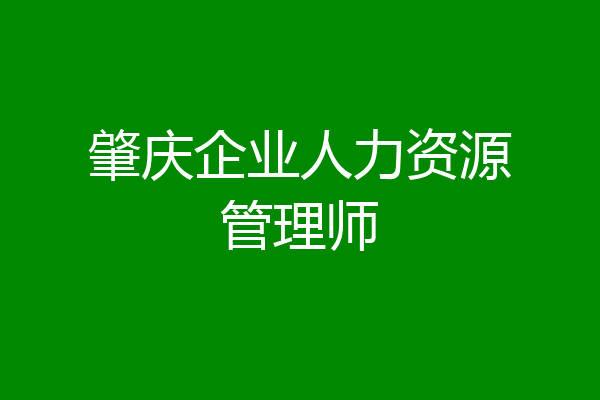 肇庆企业人力资源管理师