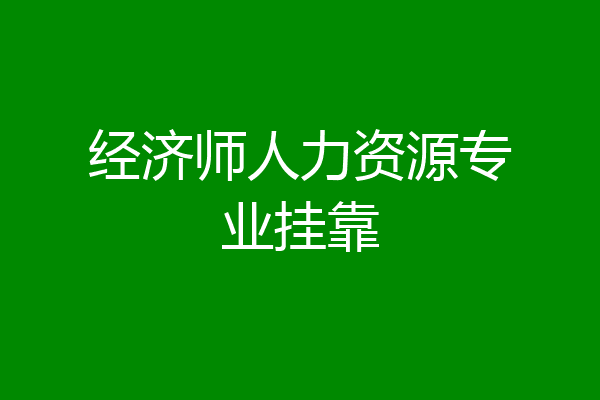 经济师人力资源专业挂靠