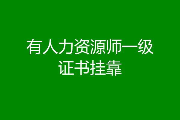有人力资源师一级证书挂靠