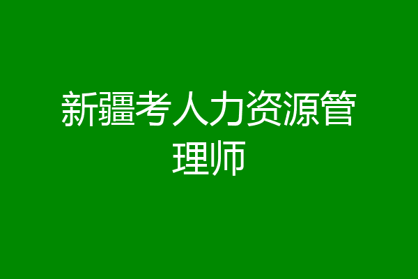 新疆考人力资源管理师