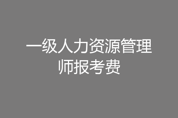 一级人力资源管理师报考费