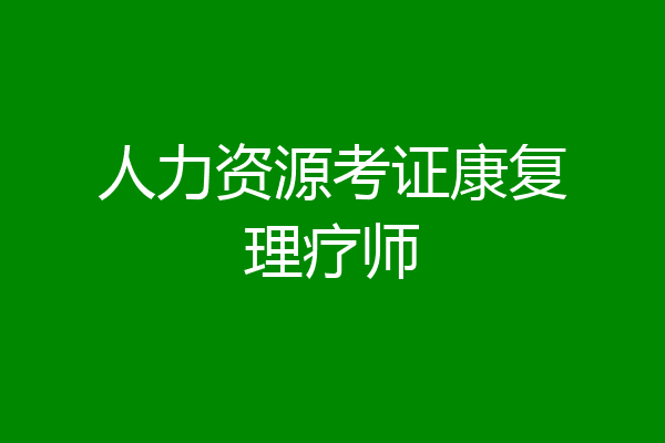 人力资源考证康复理疗师