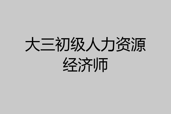 大三初级人力资源经济师