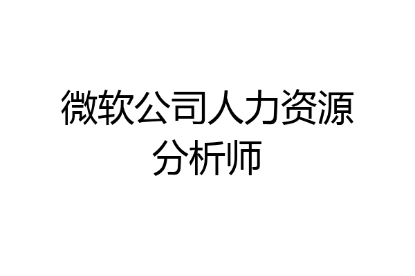 微软公司人力资源分析师
