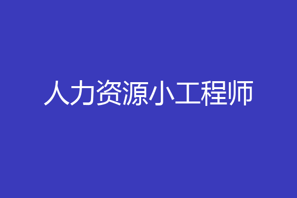 人力资源小工程师