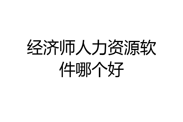 经济师人力资源软件哪个好