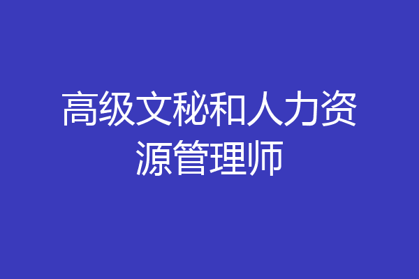高级文秘和人力资源管理师